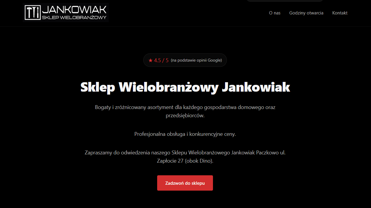 Zrzut ekranu strony jankowiakpaczkowo.pl